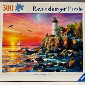 Ravensburger 500-piece "Lighthouse at Sunset" jigsaw puzzle NEW & SEALED